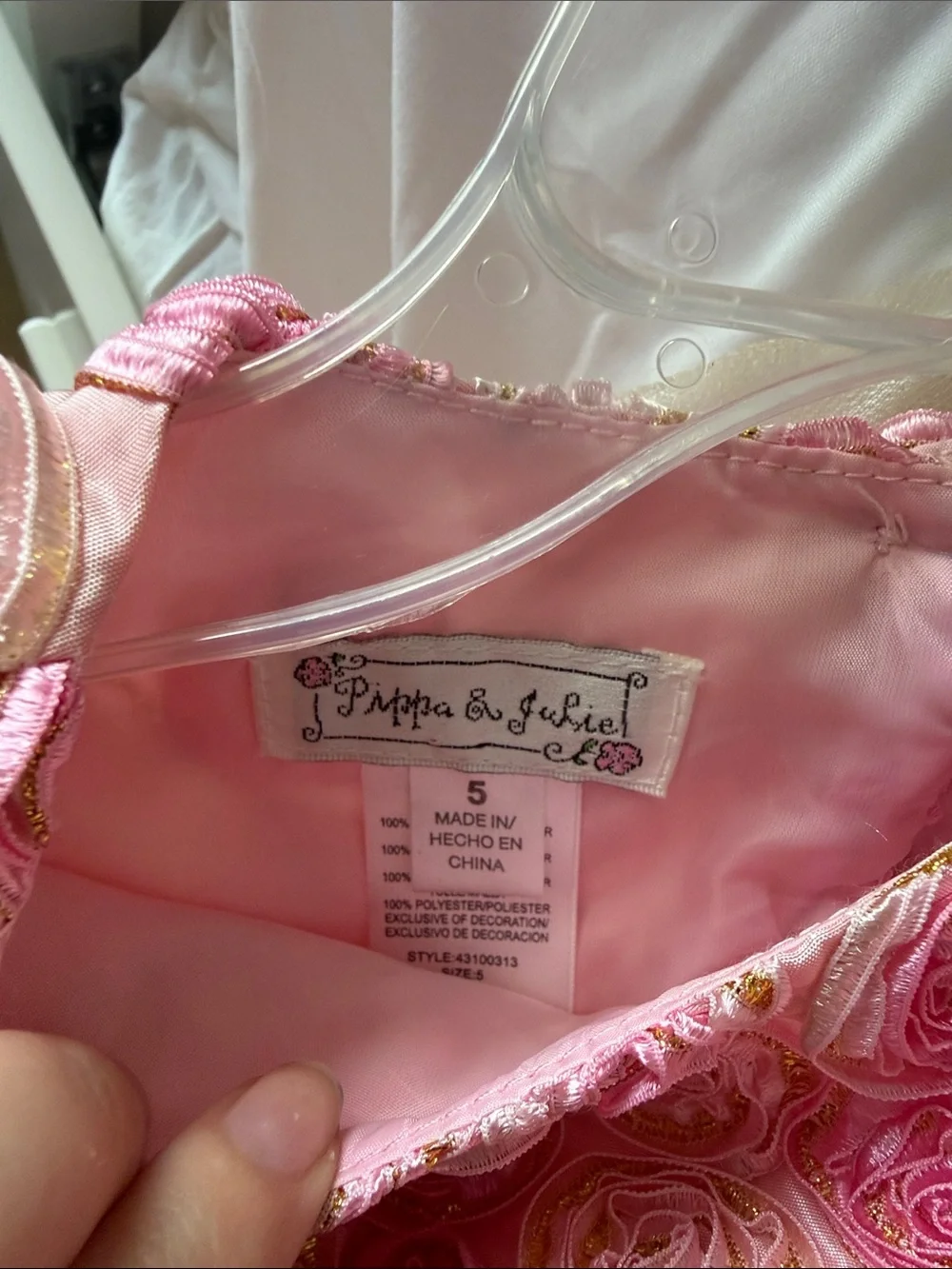 Pippa & Julie Pink Rose Appliqué Tulle Dress